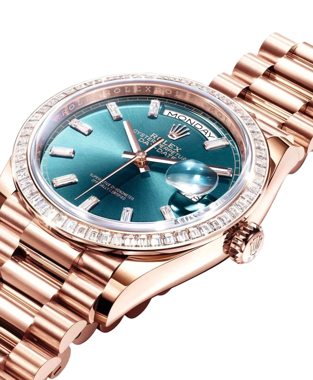 Rolex Day-Date 36 Oyster, 36 mm, Everose gold and diamonds M128395TBR-0032