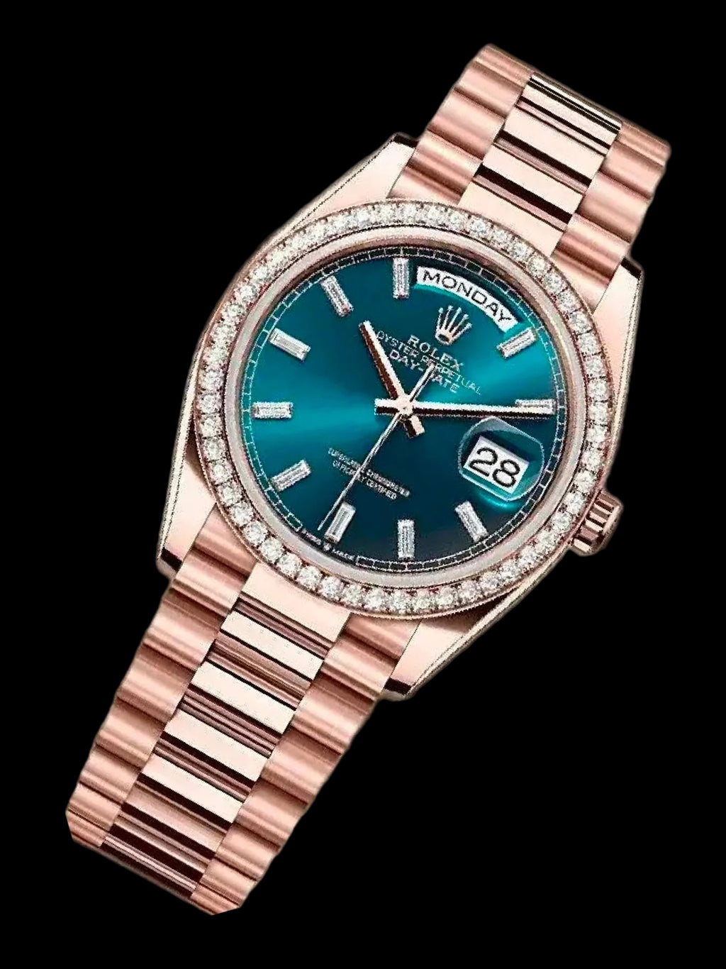 Rolex Day-Date 36 Oyster, 36 mm, Everose gold and diamonds M128395TBR-0032